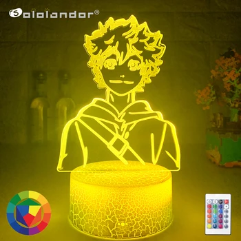 

Acrylic Led Night Light Anime Haikyuu Shoyo Hinata Figure for Kids Bedroom Decor Nightlight Cool Manga Gadget Child Table Lamp