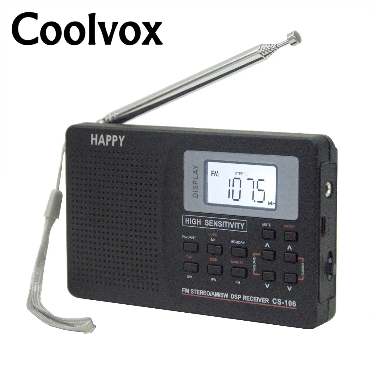 Coolvox CS-106 Полнодиапазонный цифровой стерео тюнер FM/AM/SW/LW/tv звук Полнодиапазонный приемник радио антенна с наушником