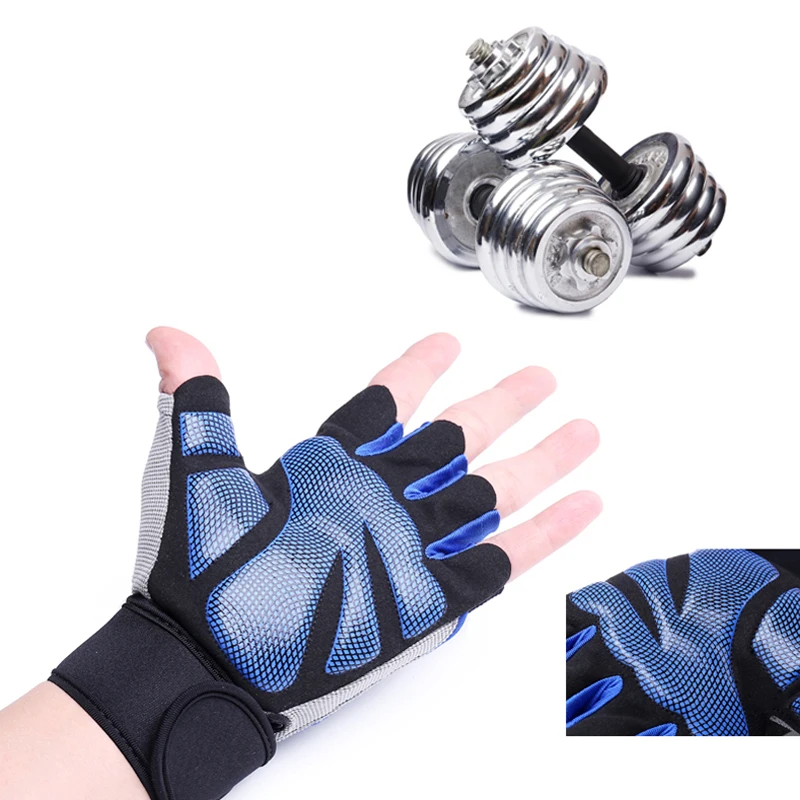 Outdoor Bodybuilding Sport Gym Gloves Wrist Wrap Weight Fitness Men Gloves Half Finger Breathable Anti-skid Support Women Gloves 5