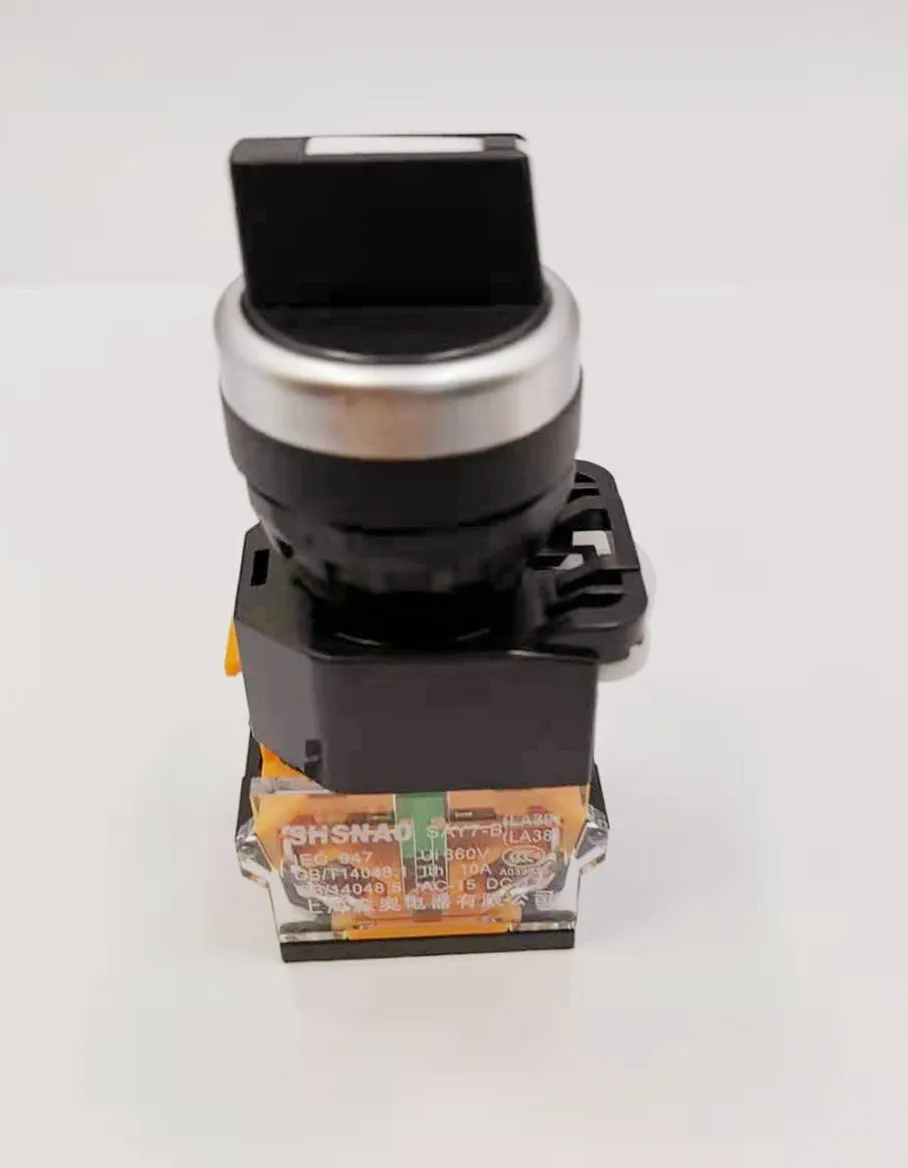 

1pcs Rotary button switch self-locking knob switch 3 gear control 2 open 1 close LA38 10A