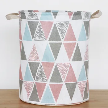 

Cotton linen fabric Laundry Basket Collapsible Laundry Basket Foldable