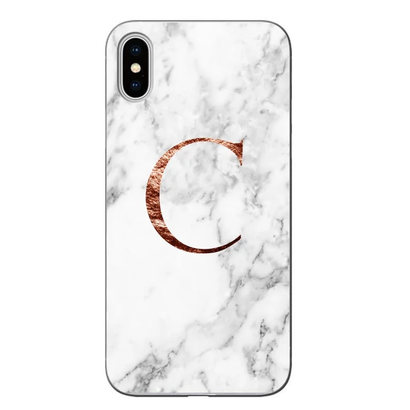 Пользовательское имя письмо монограмма Роза мрамор F I L A для iPhone X XR MAX 6S 11 11PRO MAX Мягкий ТПУ чехол - Цвет: TPU