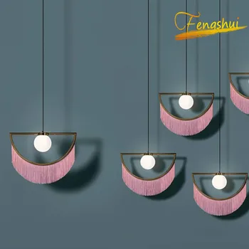

Modern Color Tassel Decor LED Lamp Lighting Industrial Pendant Lights Creative Hanging Pendant Lamp Home Bedside Lights Fixtures
