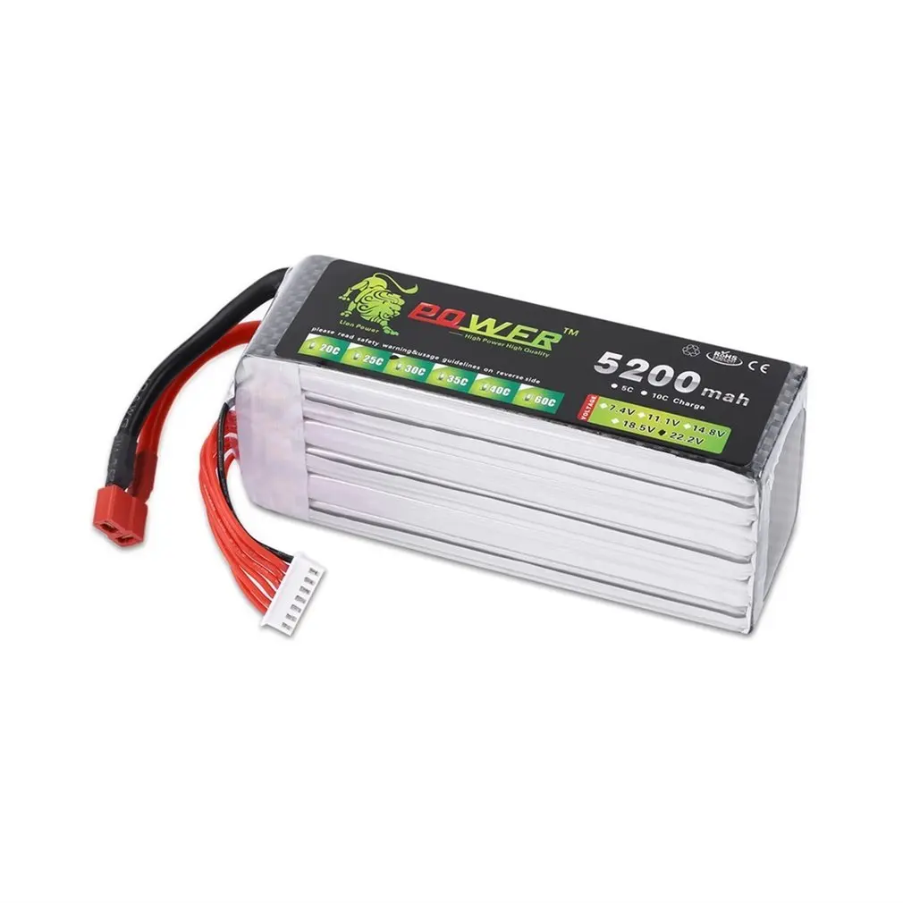 Аккумулятор A+ Lion 22,2 V 6S 5200mah 30C Lipo для вертолета Trex RC изысканно спроектированный прочный великолепный