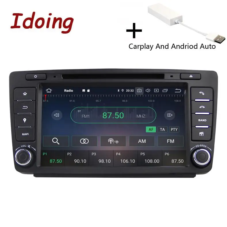 Carplay Idoing Android 9,0 4G+ 64G 8Core 2Din руль для Skoda Octavia 2 Автомобильный мультимедийный dvd-плеер 1080P HDP gps+ ГЛОНАСС 2 din - Цвет: Carplay