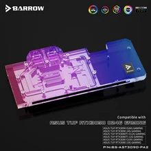 

Barrow GPU Water Block For ASUS TUF RTX 3090 3080 GAMING, Full Cover GPU Water Cooler, Water cooled Backplate , BS-AST3090-PA2