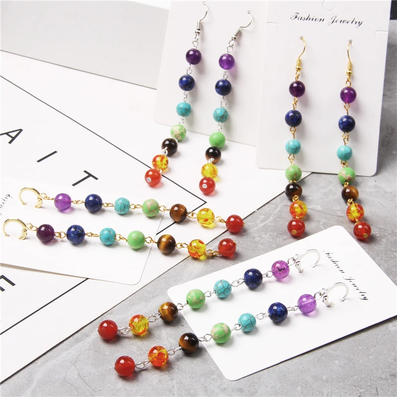 rainbow chakra crystal earrings