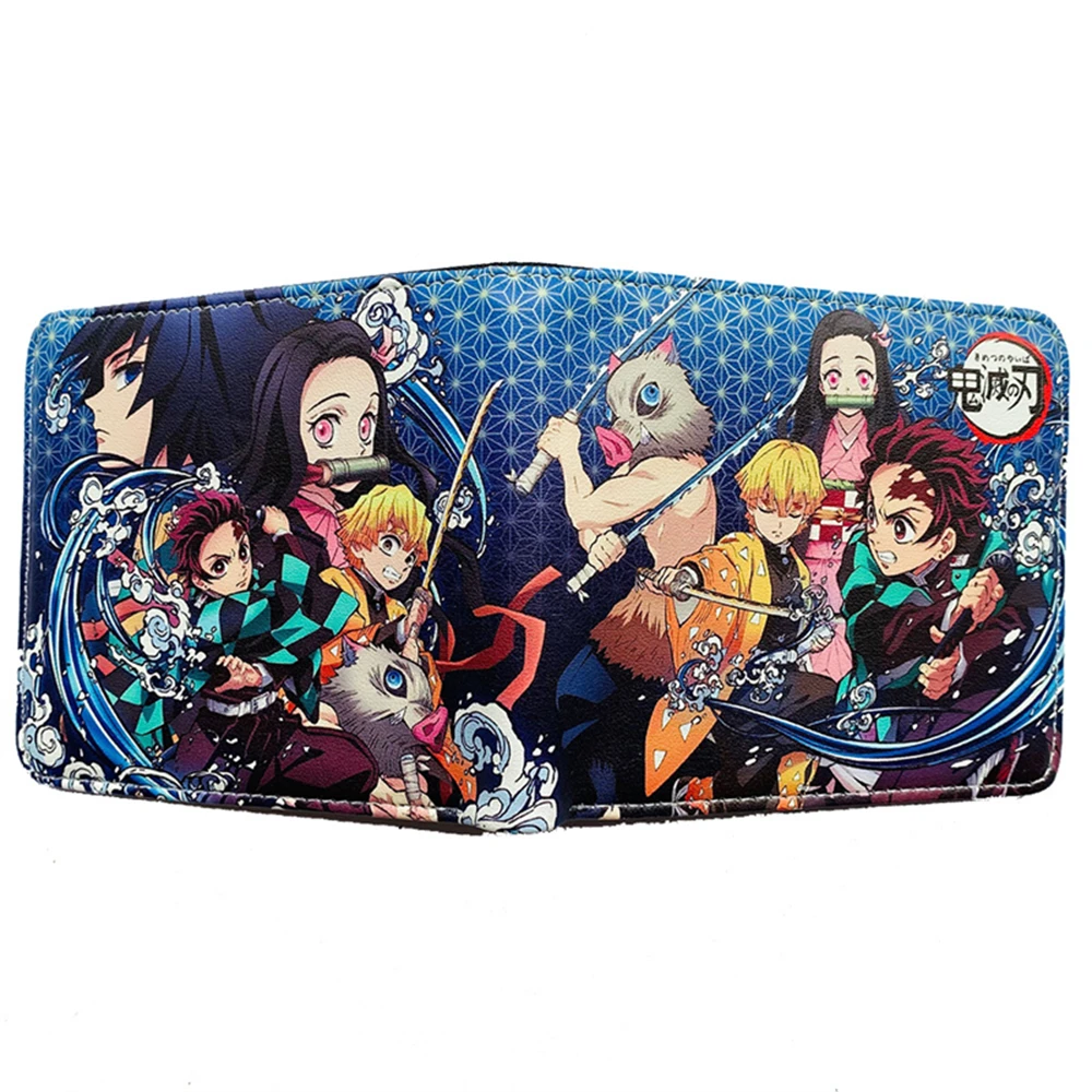Anime Demon Slayer Kimetsu No Yaiba Tanjiro Kamado Leather Short Purse With  Coin Pocket Card Holder - Wallets - AliExpress