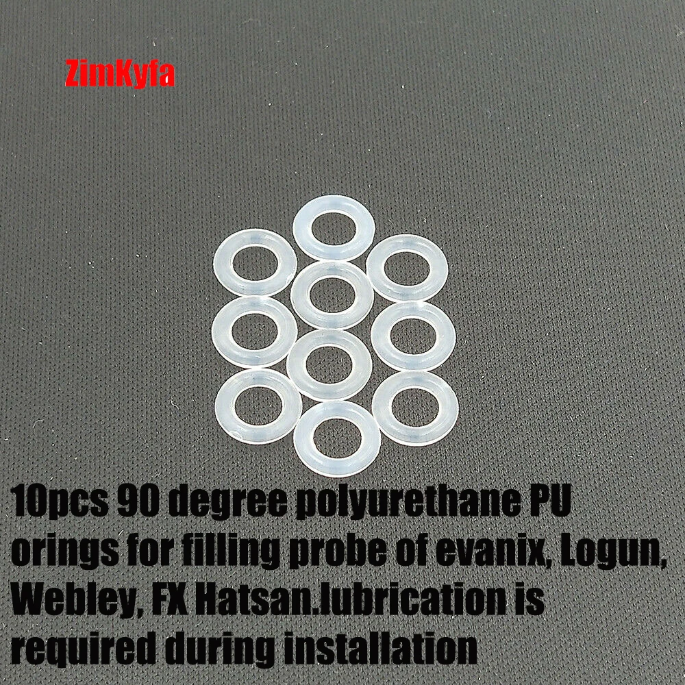 10pcs 90 Degree PU Polyurethane O Rings for PCP evanix, Webley, FX Hatsan Charging Probe