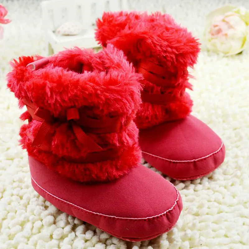 Детские 0-18 месяцев новые зимние детские Ботинки Толстая Теплая обувь с хлопковой подкладкой замшевые ботинки с пряжкой для мальчиков и девочек зимние ботинки для мальчиков - Цвет: Красный