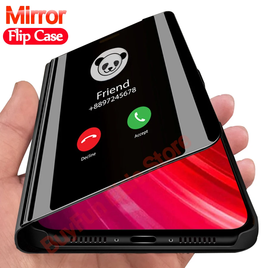 Умный зеркальный флип-чехол для Redmi K30 Note 8t 8 8A 7A 7 6 K20 Pro 6A S2 кожаный чехол Xiaomi 9T 9 Lite A3