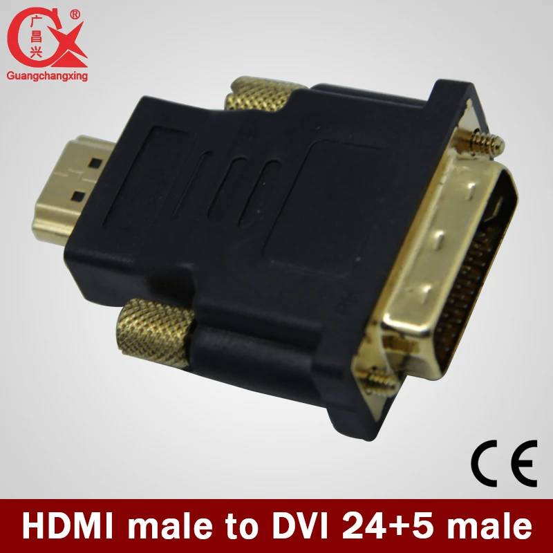 1080P HDMI Мужской к DVI-I 24+ 5 Мужской двухканальный адаптер DVI к HDMI конвертер для компьютера HDMI DVI Удлинительный адаптер Разъемы