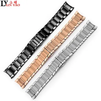 

CuCurved Stainless Steel Watchband for AR2448 AR2433 AR2452 AR2453 AR2433 men Watch Bracelet Butterfly Buckle Strap 22mm