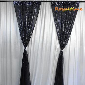 

Royaltime 2x8ft Navy Blue Sequin Backdrop Party Wedding Photo Booth Background Decor Sequin Curtains Drape Sequin Panels