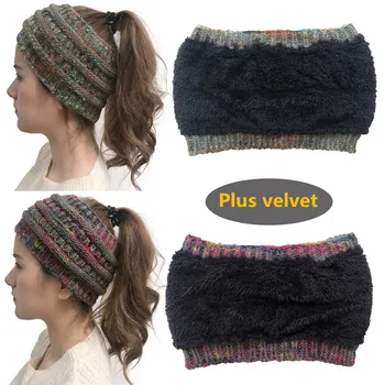 

SZMALL Newest Fashion Pop Winter Spring Women Headwear Newest PLUS Velvet Warm Headband Cap For Female