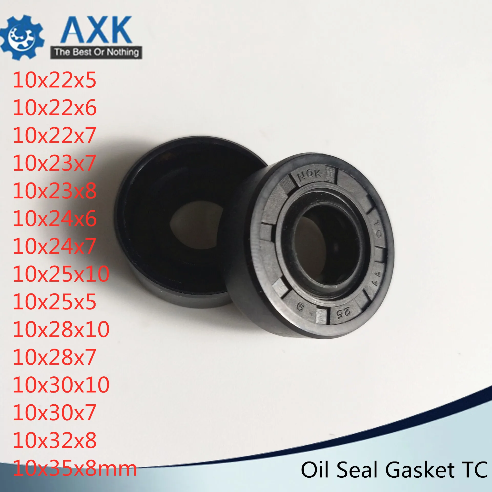 Oil Seal Gasket TC 10*22*23*24*25*28*30*32*35*5*6*7*8*10 mm 10Pcs Bearing Accessories NBR Nitrile Rubber Standard Oil Seals