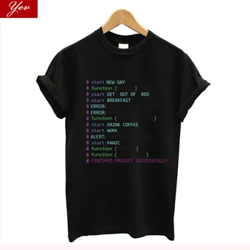 

Monday life Programmer funny t shirt women Sarcastic Novelty Geek loose women Tshirt Cotton Tees summer T-Shirts women clothes