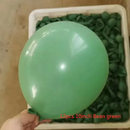 10inch Bean green Новые бобы зеленые латексные шары металлические зеленые шары лесные воздушные шарики в виде животных для вечеринки в стиле сафари воздушные шары для дня рождения Декор Арка баллон - Цвет: 10inch Bean green