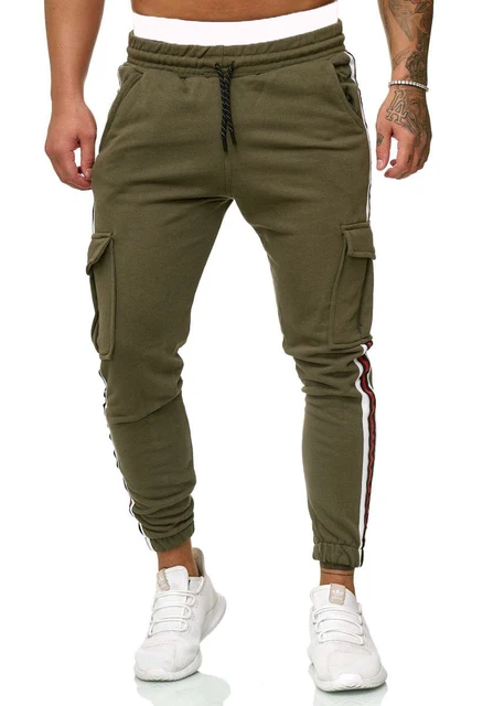 Mens Cargo Joggers Flap Pockets 
