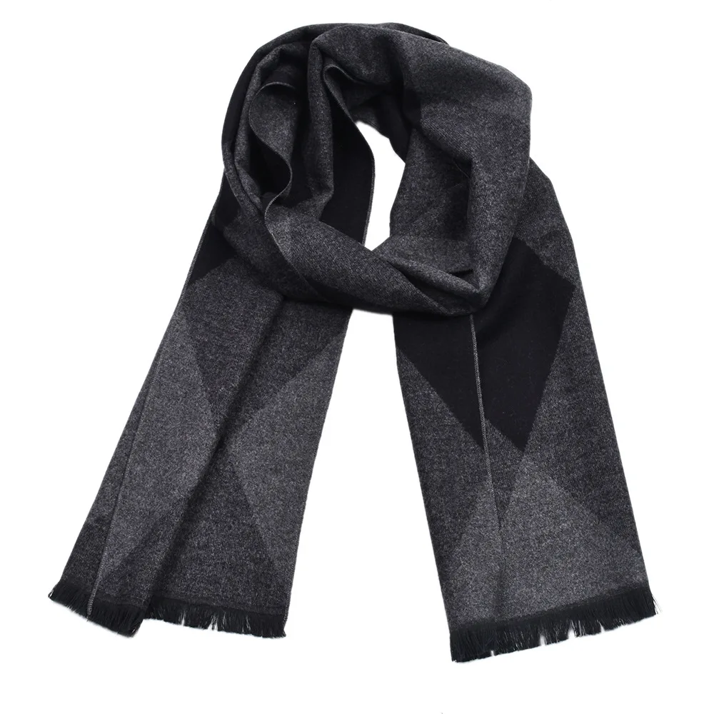 180*30 см, высокое качество, мужской осенний и зимний деловой теплый классический клетчатый шарф, цветной тканый двусторонний шарф с бахромой