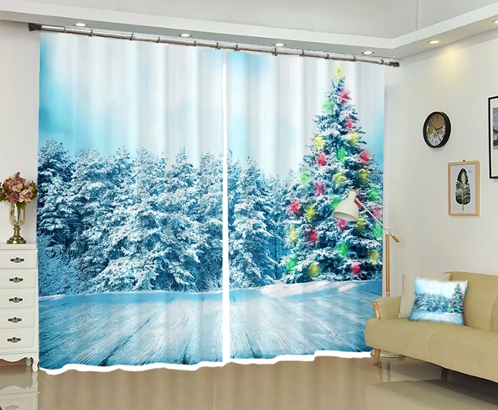 Индивидуальные 3D затемненные шторы на карту пользовательский размер магазин тема отель счастливый год рождественский подарок ins стиль украшения