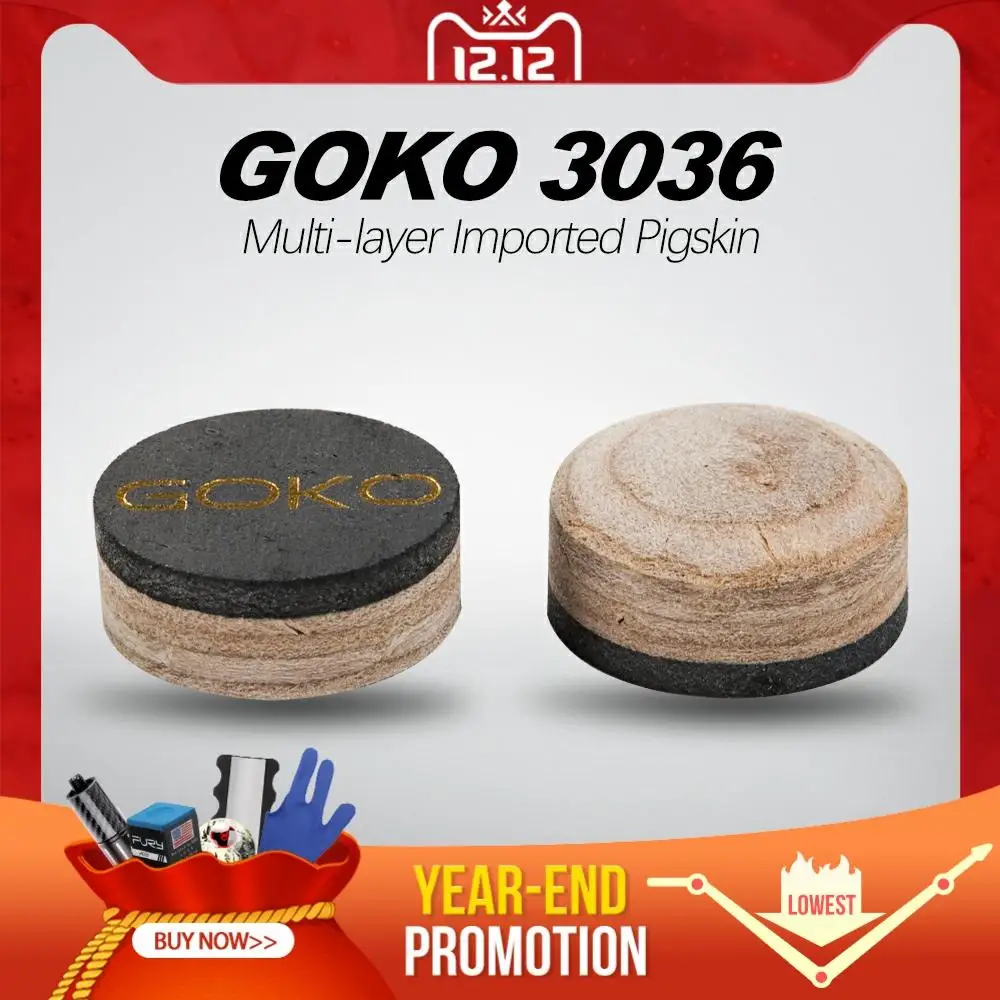 

GOKO 3036 Model Tip S/M/H Snooker Pool Cue Tip 10/11.5/13mm Tip Selected 6-7 Layers Pig Skin Multi-layered Billiard Accessories