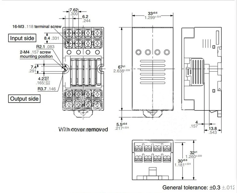 Релейный модуль RT3S-24V AY33002 PA1A-24V интегрированный микрорелейный базовый вход 24 В DC Выход 250 В AC 30 В DC 5A клеммное реле Mudule