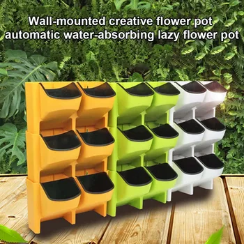 

Spot Self Watering Flower Pot Stackable Vertical Planter Wall Hanging Durable For Garden Balcony QP2