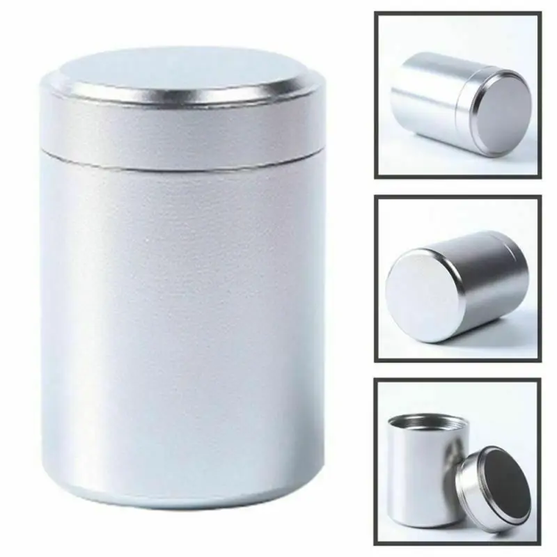 Airtight Smell Proof Container Aluminum Herb Stash Tea Jar Sealed Can Pretty gar 