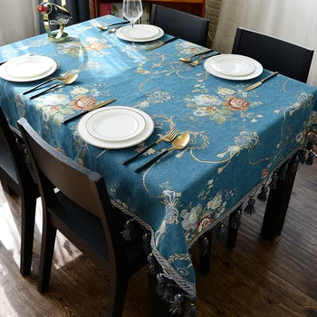 

Proud Rose Rectangular European Style Table Cloth Tassel Pendant Tablecloths American Country Table Mat Table Cloth Custom
