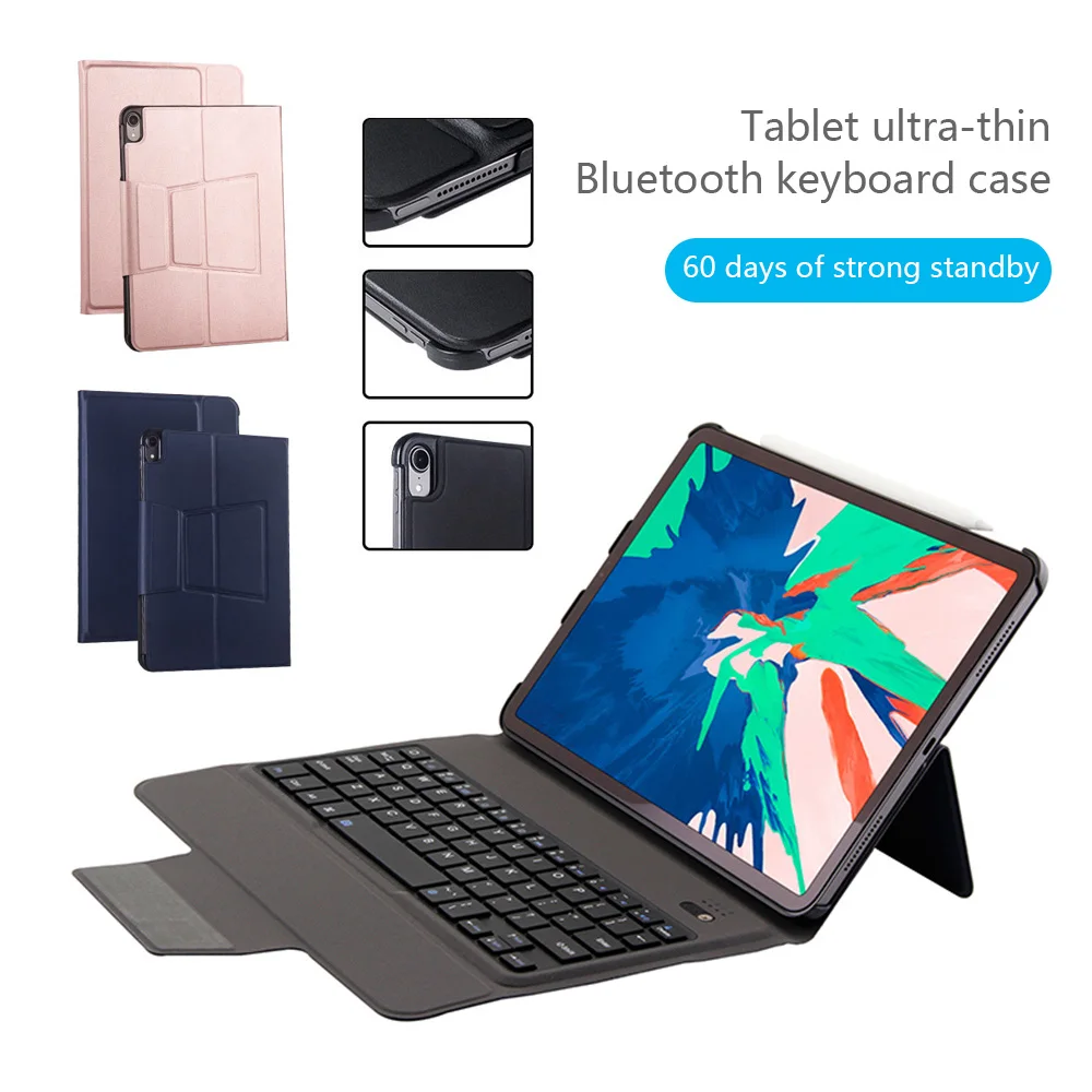 

Keyboard For iPad Pro 11 Soft PU Back Cases Pencil Holder Perfect MATCH Smart Case Slim Back Cover For iPad Air 3 2019 Keyboard