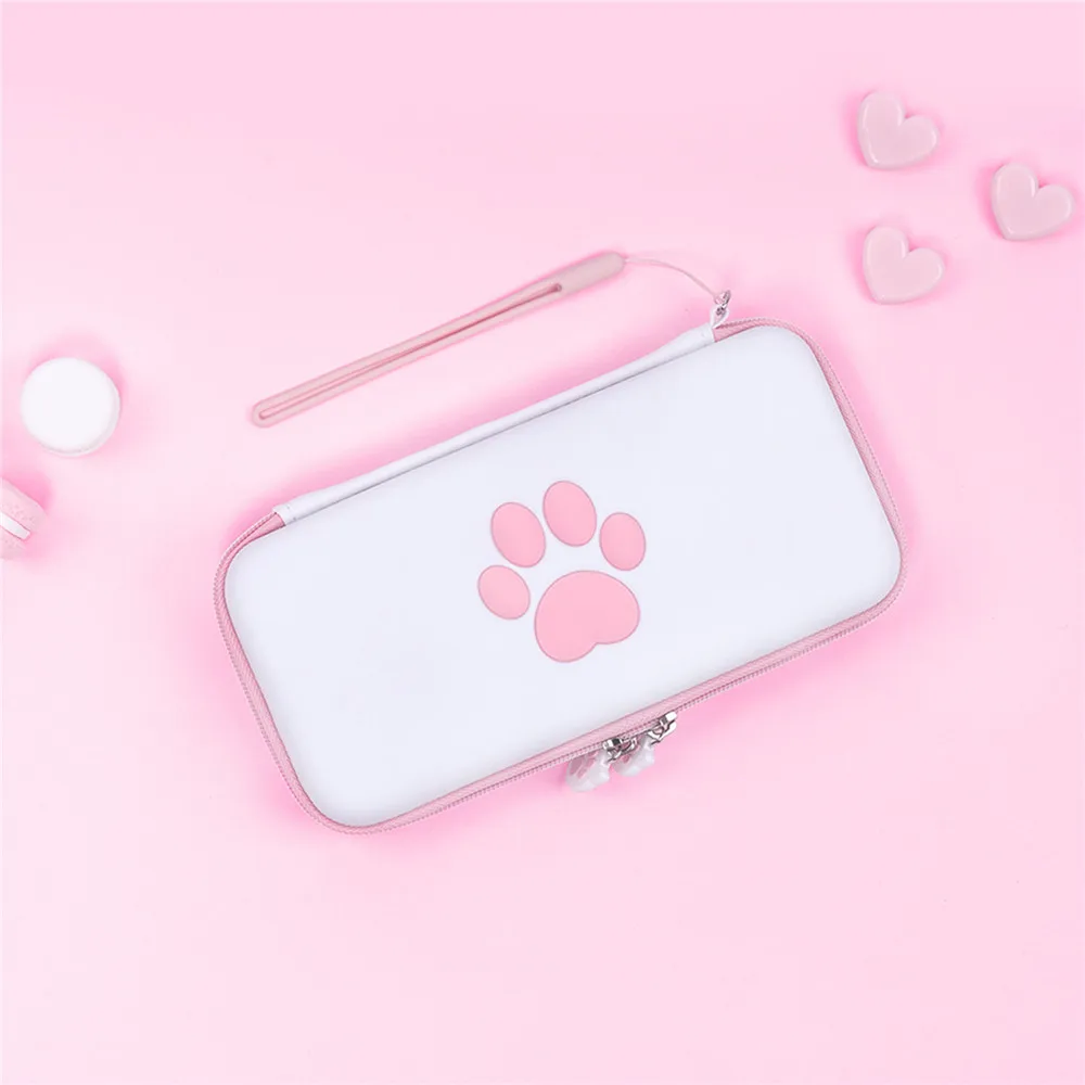 Чехол-сумка для переноски, чехол для Nintendo Switch Lite, консоль, милый кошачий лап, водонепроницаемый защитный чехол, Сумка с держателем для карт, сумочка