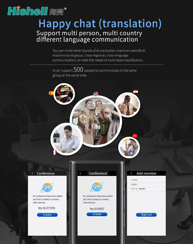 Yiwa Smart Translator Bluetooth 4,0 встроенный аккумулятор 1600 мАч поддержка 117 языков металлический чехол громкий динамик