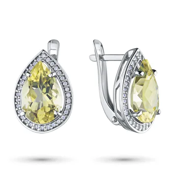 

Silver earrings with citrine and cubic zirconia 203274-007-0019