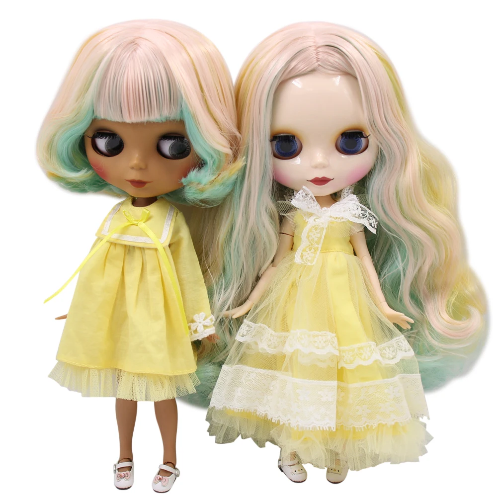 Ледяные обнаженные куклы Blyth No. BL4006/1200/2352 мята микс желтые и розовые волосы тело 1/6 bjd, pullip, licca, jerryberry