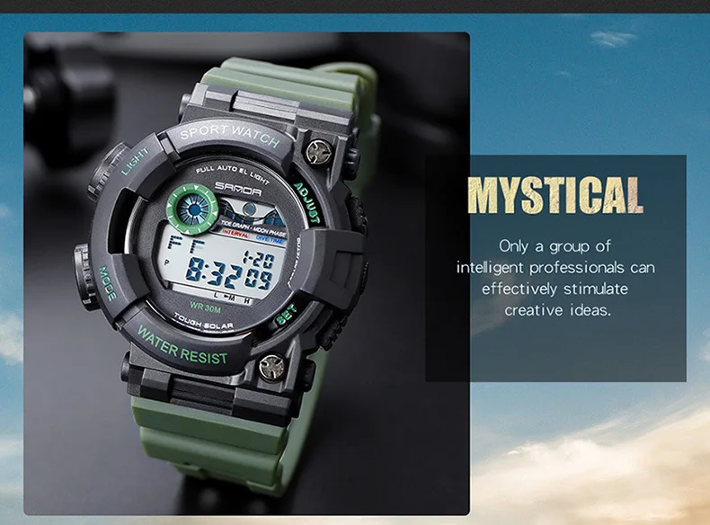 Sanda Оптовая Продажа Часы мужские электронные часы светящиеся Корейская версия простой личности тренд студентов цифровые спортивные воды