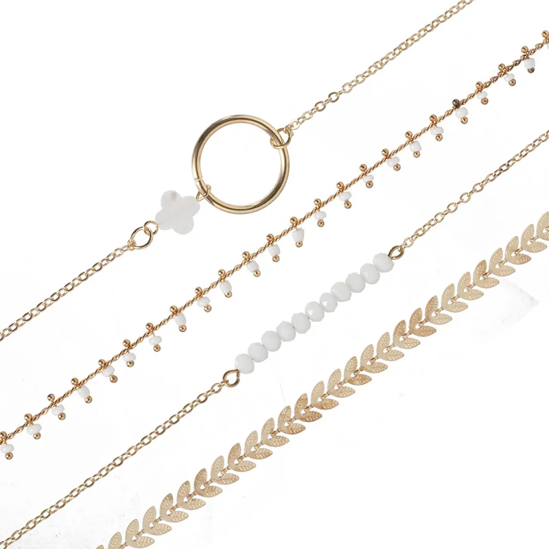 Sindlan 4 шт. старые модные белые стразы бусины Парные браслеты для женщин винтажные