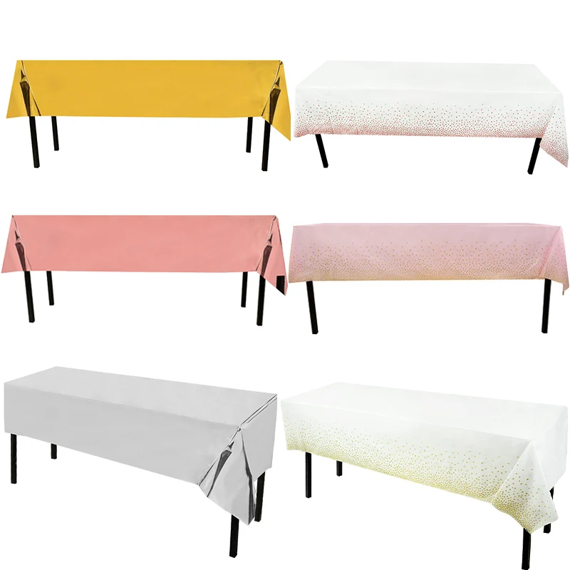 274x137cm/270x140cm Plastic Tablecloth Wedding Decoration Disposable Table Cloth Birthday Party Supplies Baby Shower Home Decor