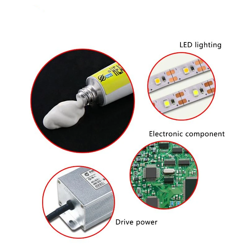 Almofadas térmicas adesivas para resfriamento do radiador, cola condutora do dissipador de calor, gesso viscoso, chip VGA, refrigerador IC RAM LED, 1-5pcs, 5g