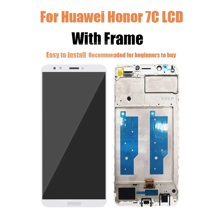 PINZHENG AAAA экран для huawei Honor 7C 7A Pro ЖК-дисплей сенсорный экран дигитайзер замена lcd S screen AUM-L41 экран - Цвет: Frame White 7c