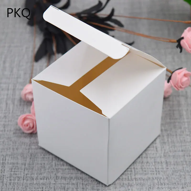 

10pcs 5x5x5cm/6x6x6cm kraft paper craft box small white soap cardboard paper packing/package box brown candy gift jewelry box