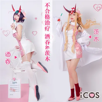 

New!Fate/Grand Order Shuten Douji Pu leather Dress Nurse Cosplay Costume Halloween woman Outfit free shipping