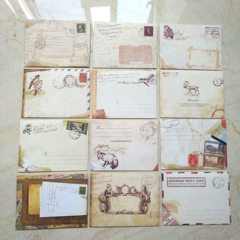 60 шт. винтажные маленькие Ancien Мини бумажные конверты свадебные приглашения конверт для карты подарок Ретро Винтаж Европейский стиль