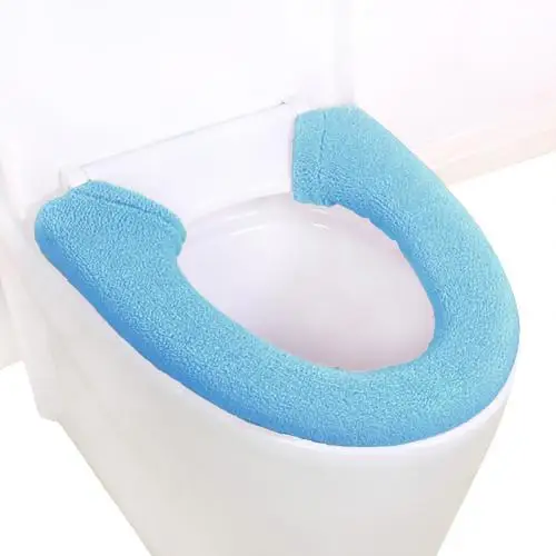 Light Blue Утолщенный u-образный тип пряжки дом, ванная, туалет покрытие Коврик для унитаза подушки - Цвет: Light Blue