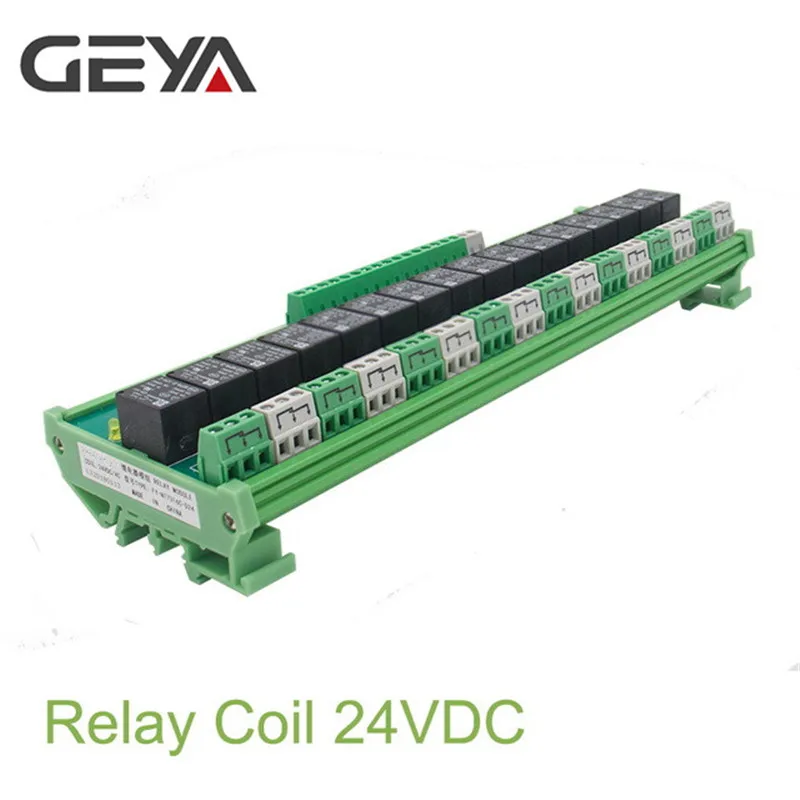 GEYA 16-канальный релейный модуль DC5V 12 V, алюминиевая крышка, 25В промежуточный Мощность реле Управление переключатель