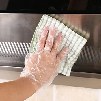 

400pcs/Lot Disposable Eco-friendly Gloves Transparent One-off AccessoryKitchen Plastic BBQ Restaurant Food Grade PE Gloves