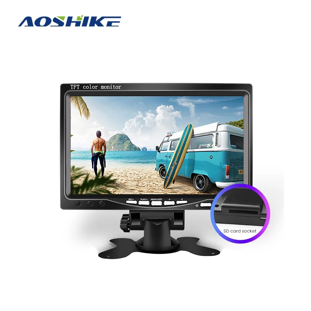 AOSHIKE HD 1024*600 7-дюймовый монитор AHD IPS Двойной экран 2CH Грузовик Автобус DVR рекордер с