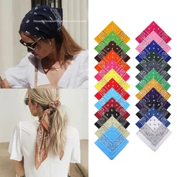 Scarfs Accessories Hip Hop Square Paisley Bandanas Fashion Fabric Ride Mask Headbands for Women Girls Sport Hair Bands Dressup