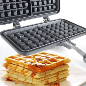 

TTLIFE Dual Head Kitchen Gas Non-Stick Waffle Maker Pan Mould Mold Press Plate Baking Tool Bubble Egg Cake Oven Breakfast