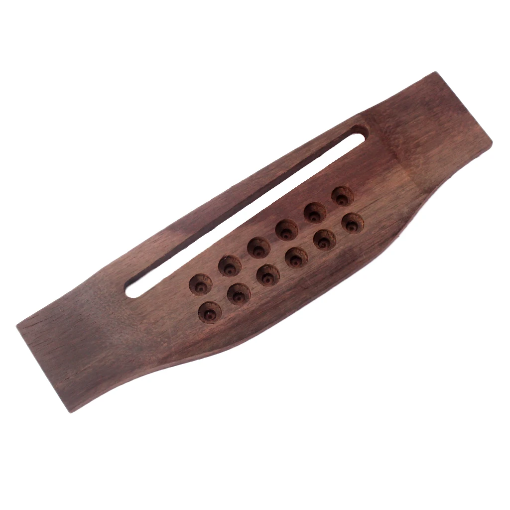 Durable Wooden Replacement 12-String Acoustic Guitar Bridge Through String Hole